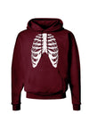 Human Skeleton Bones Ribcage Inverted Dark Hoodie Sweatshirt-Hoodie-TooLoud-Maroon-Small-Davson Sales