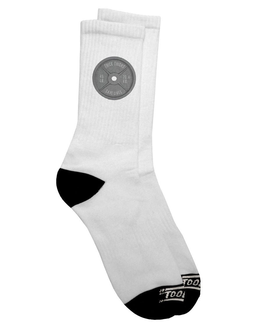 Humorous Exercise Weight Training Thick Thighs Preserve Lives Adult Crew Socks - TooLoud-Socks-TooLoud-White-Ladies-4-6-Davson Sales