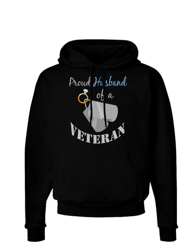 Husband of Veteran Dark Hoodie Sweatshirt-Hoodie-TooLoud-Black-Small-Davson Sales