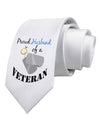 Husband of Veteran Printed White Necktie