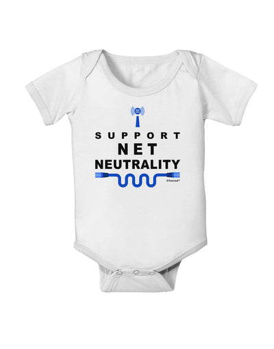 i Support Net Neutrality Baby Romper Bodysuit-Baby Romper-TooLoud-White-06-Months-Davson Sales