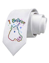 I Believe in Unicorns Printed White Necktie