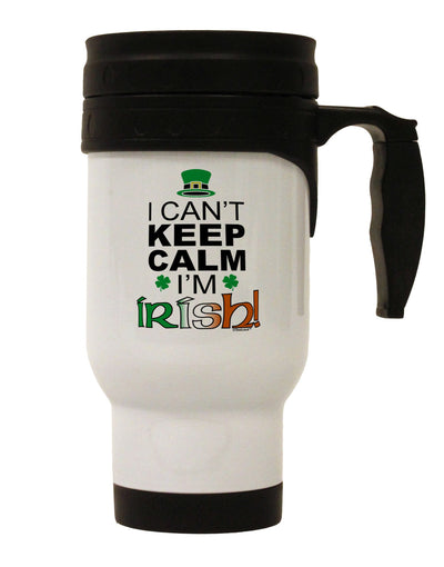 I Can't Keep Calm I'm Irish Stainless Steel 14oz Travel Mug-Travel Mugs-TooLoud-White-Davson Sales