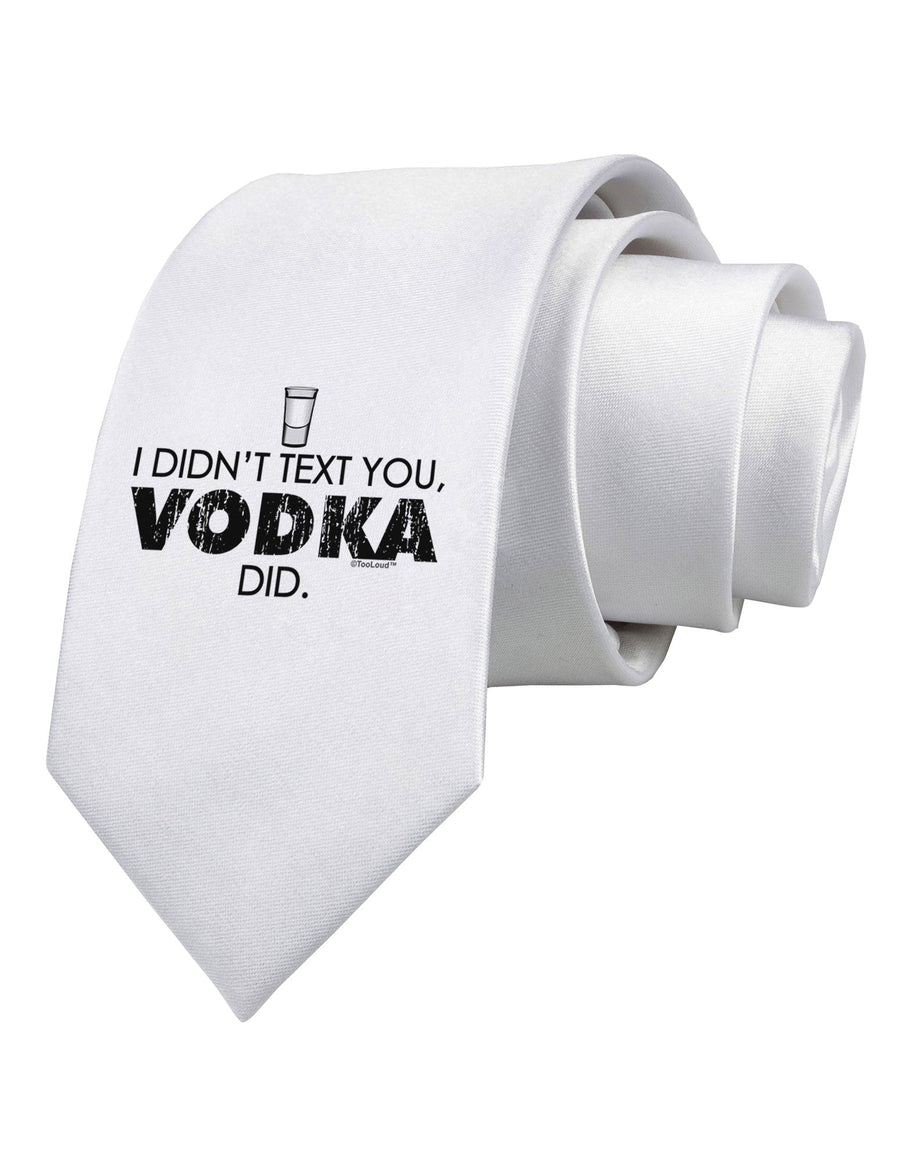 I Didn't Text You - Vodka Printed White Necktie