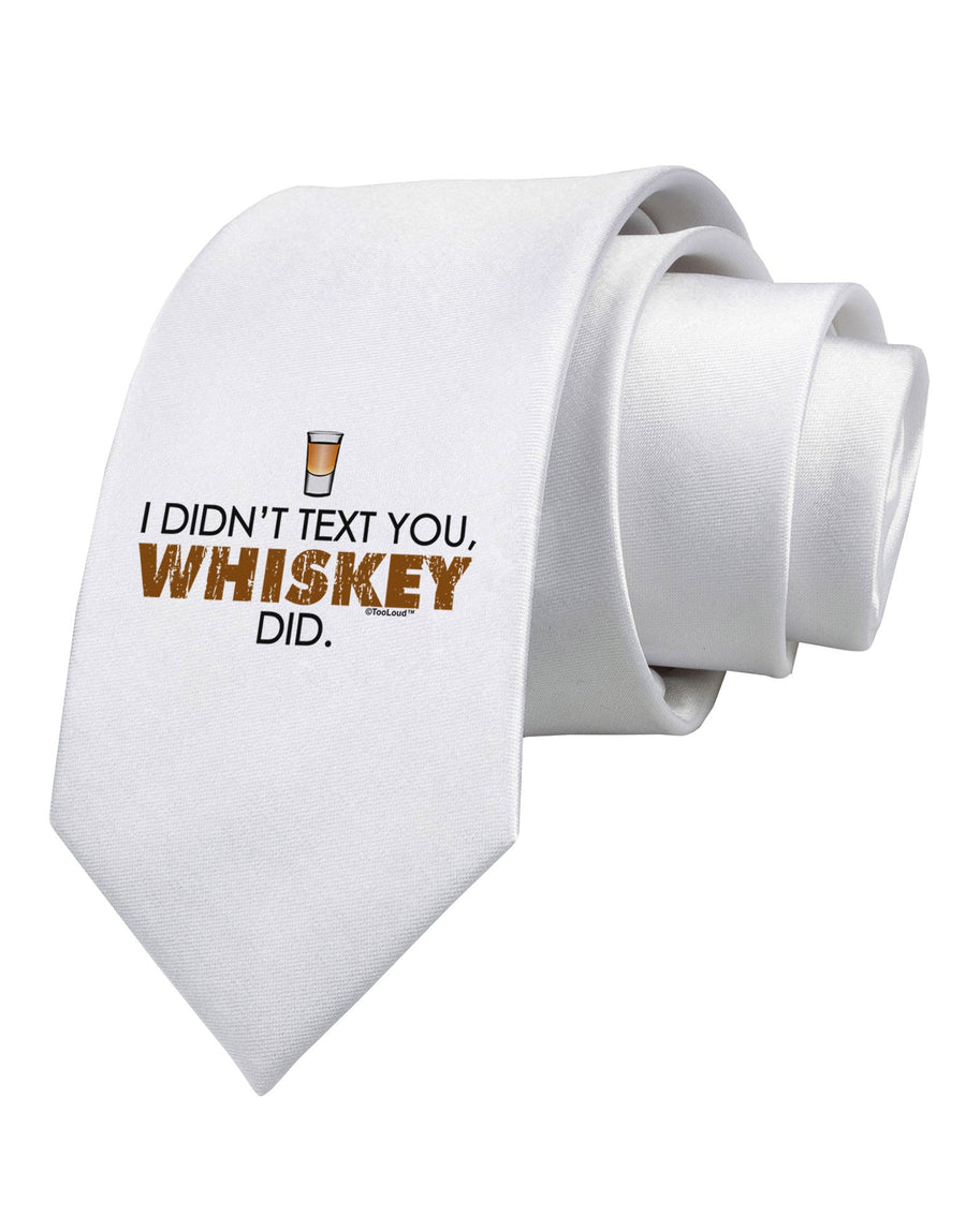 I Didn't Text You - Whiskey Printed White Necktie