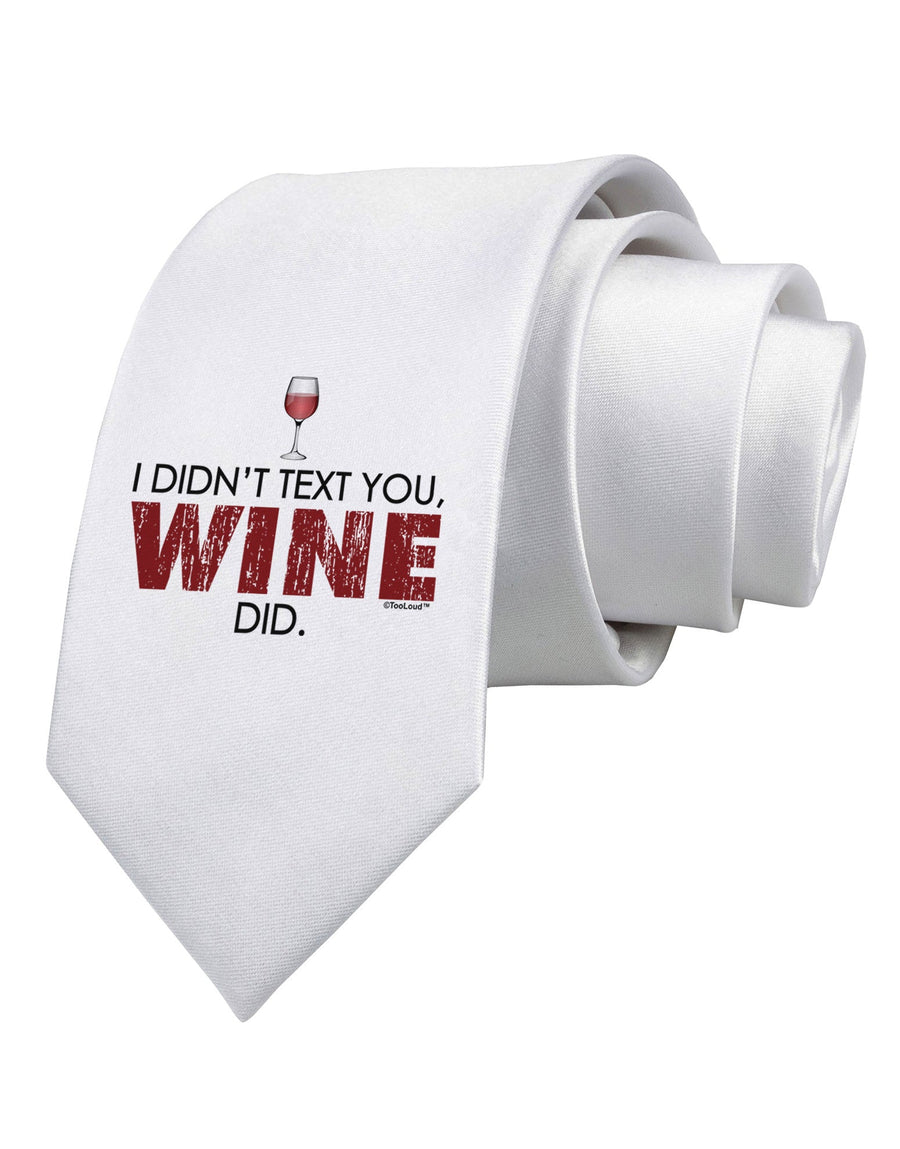 I Didn't Text You - Wine Printed White Necktie