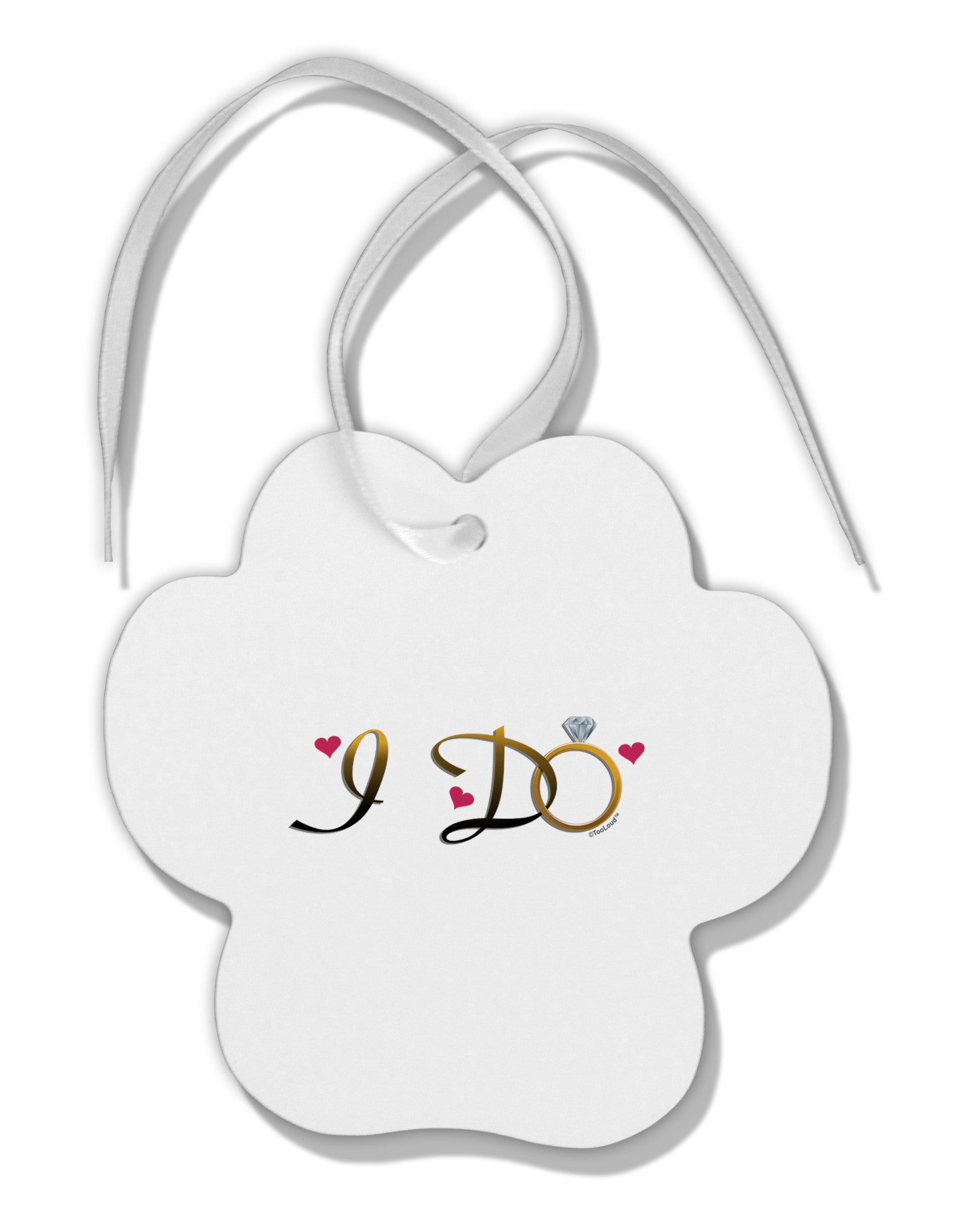 I Do - Bride Paw Print Shaped Ornament-Ornament-TooLoud-White-Davson Sales