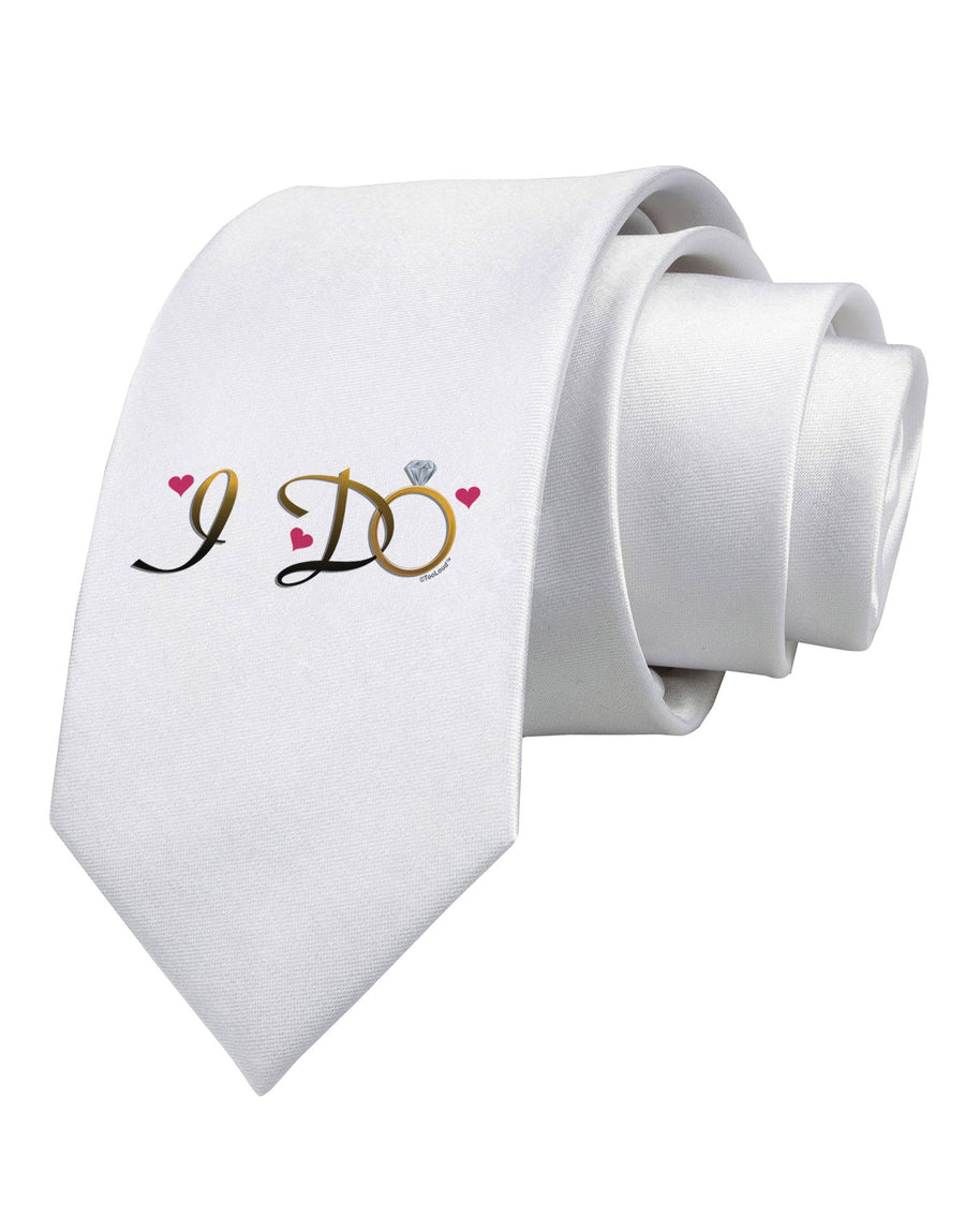 I Do - Bride Printed White Necktie