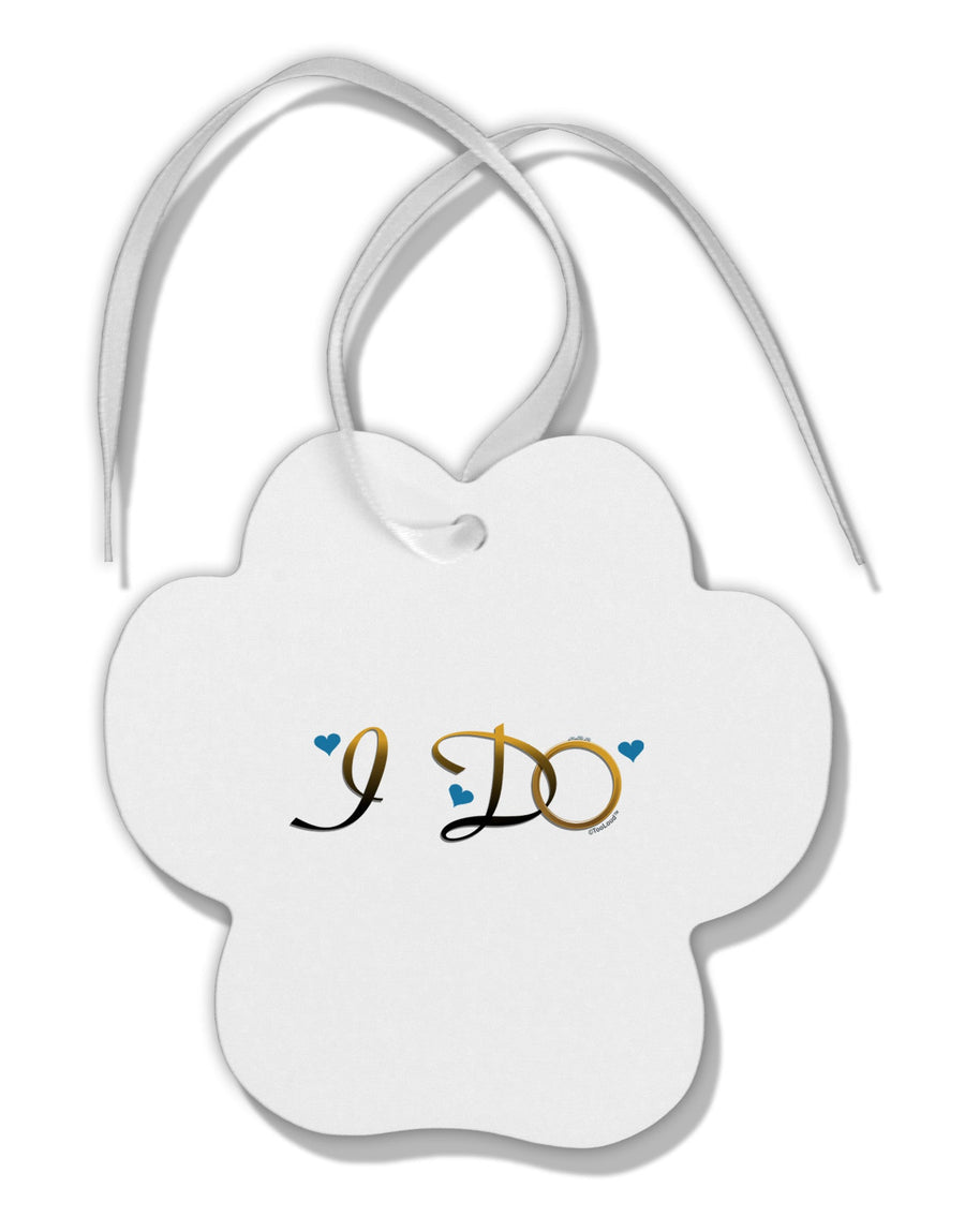 I Do - Groom Paw Print Shaped Ornament-Ornament-TooLoud-White-Davson Sales