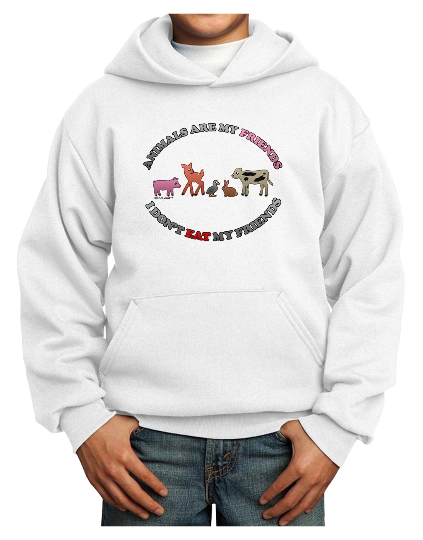 I Don't Eat My Friends Youth Hoodie Pullover Sweatshirt-Youth Hoodie-TooLoud-White-XS-Davson Sales