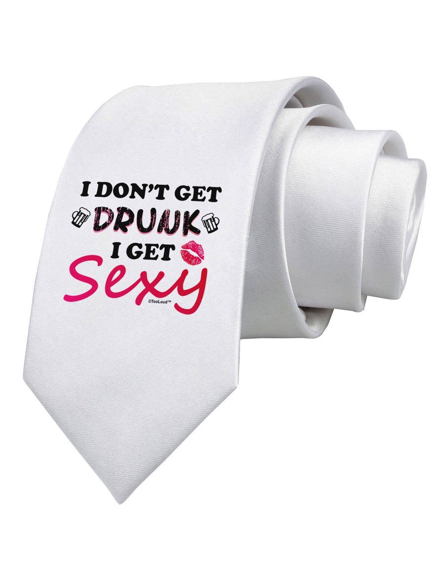 I Don't Get Drunk - Sexy Printed White Necktie