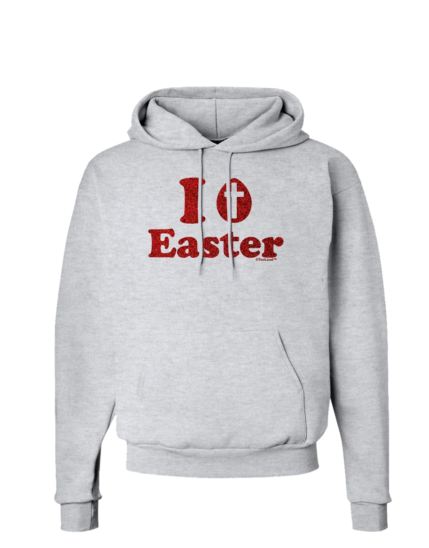 I Egg Cross Easter - Red Glitter Hoodie Sweatshirt by TooLoud-Hoodie-TooLoud-AshGray-Small-Davson Sales