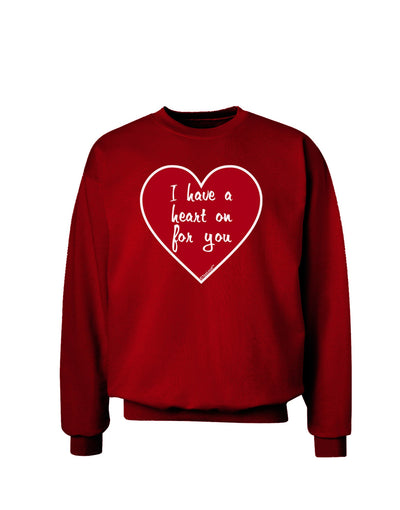 I Have a Heart On For You Adult Dark Sweatshirt-Sweatshirts-TooLoud-Deep-Red-Small-Davson Sales