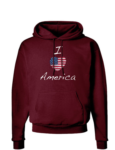 I Heart America Scribble Dark Hoodie Sweatshirt-Hoodie-TooLoud-Maroon-Small-Davson Sales