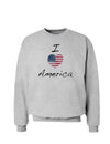 I Heart America Scribble Sweatshirt-Sweatshirts-TooLoud-AshGray-Small-Davson Sales