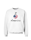 I Heart America Scribble Sweatshirt-Sweatshirts-TooLoud-White-Small-Davson Sales