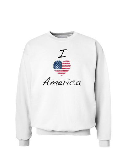 I Heart America Scribble Sweatshirt-Sweatshirts-TooLoud-White-Small-Davson Sales