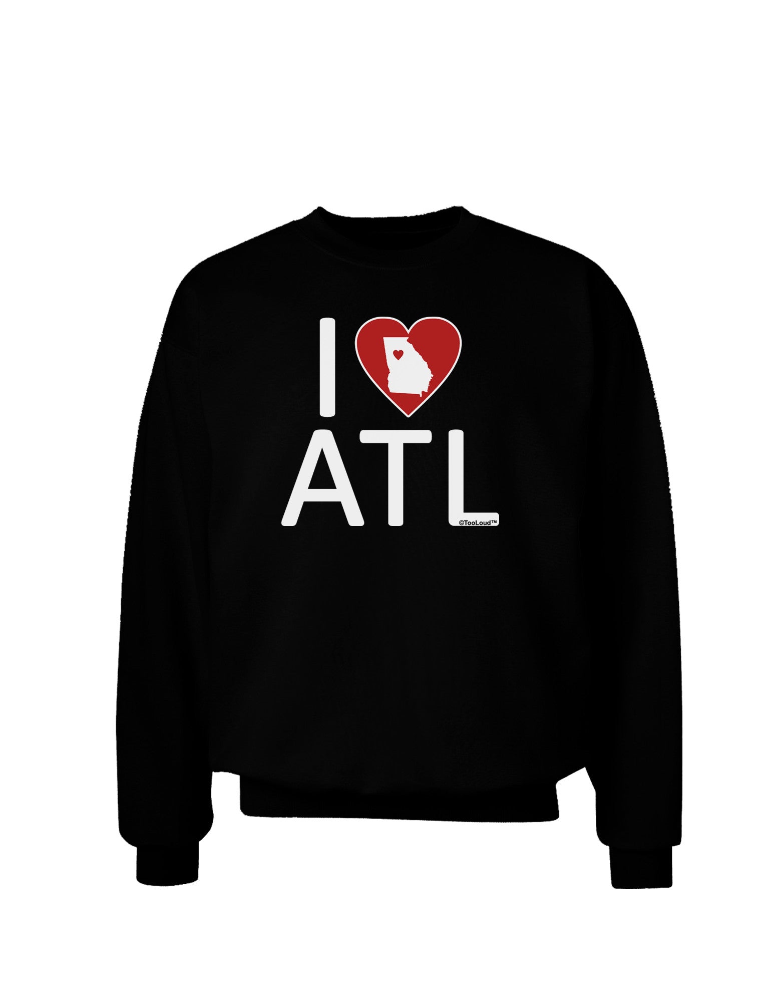 I Heart Atlanta Adult Dark Sweatshirt-Sweatshirts-TooLoud-Black-Small-Davson Sales
