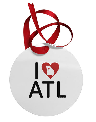 I Heart Atlanta Circular Metal Ornament-Ornament-TooLoud-White-Davson Sales