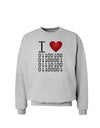 I Heart Binary Data Sweatshirt-Sweatshirts-TooLoud-AshGray-Small-Davson Sales