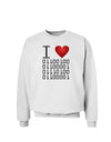 I Heart Binary Data Sweatshirt-Sweatshirts-TooLoud-White-Small-Davson Sales