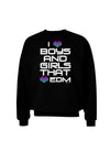 I Heart Boys and Girls That Heart EDM Adult Dark Sweatshirt-Sweatshirts-TooLoud-Black-Small-Davson Sales