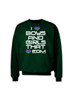 I Heart Boys and Girls That Heart EDM Adult Dark Sweatshirt-Sweatshirts-TooLoud-Deep-Forest-Green-Small-Davson Sales