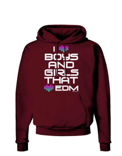 I Heart Boys and Girls That Heart EDM Dark Hoodie Sweatshirt-Hoodie-TooLoud-Maroon-Small-Davson Sales