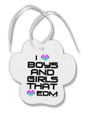 I Heart Boys and Girls That Heart EDM Paw Print Shaped Ornament-Ornament-TooLoud-White-Davson Sales
