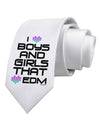 I Heart Boys and Girls That Heart EDM Printed White Necktie