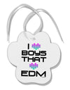 I Heart Boys That Heart EDM Paw Print Shaped Ornament-Ornament-TooLoud-White-Davson Sales