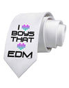 I Heart Boys That Heart EDM Printed White Necktie