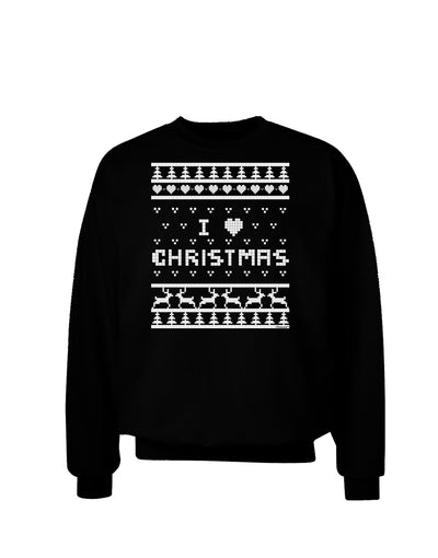 I Heart Christmas Ugly Christmas Sweater Adult Dark Sweatshirt-Sweatshirts-TooLoud-Black-Small-Davson Sales