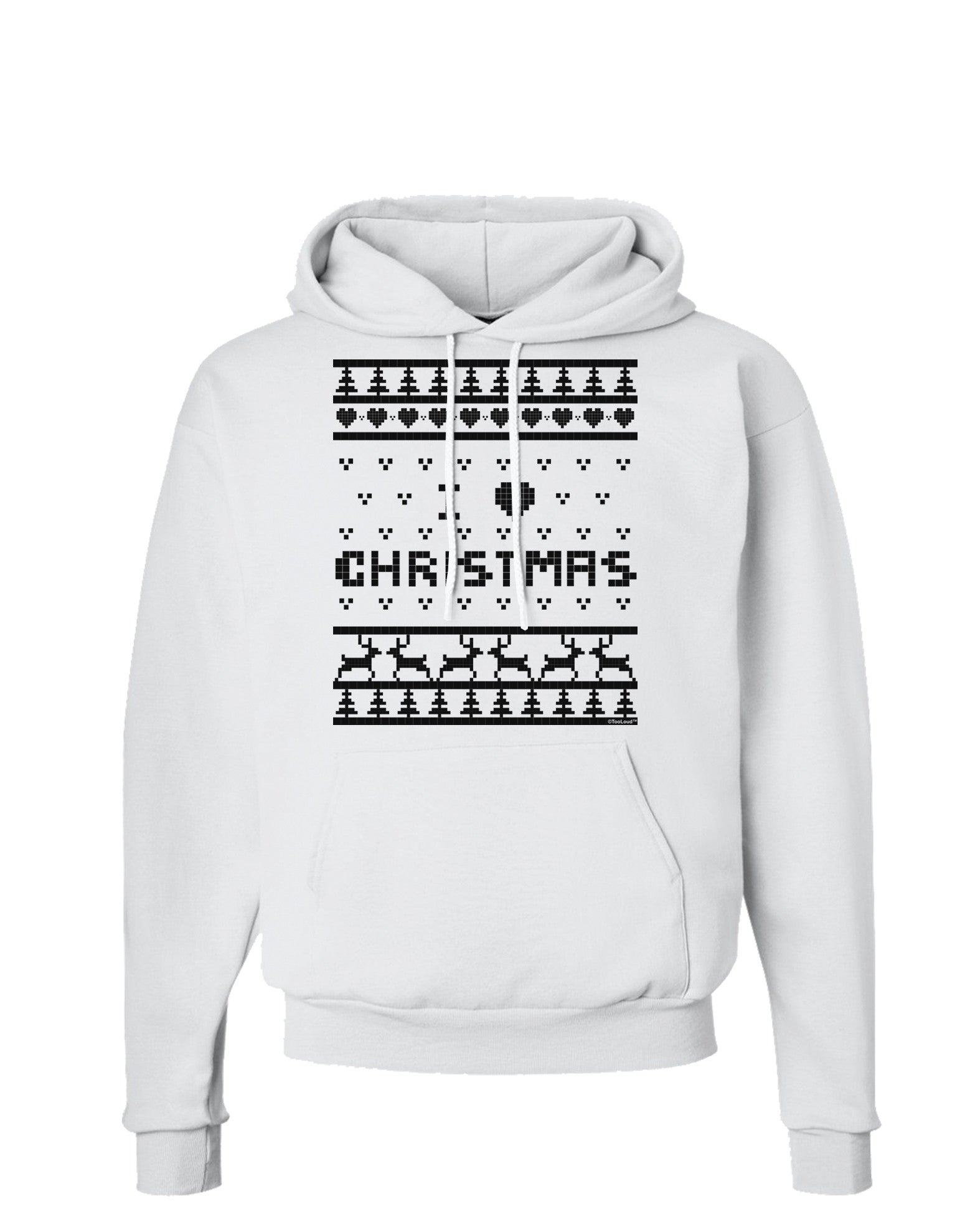 I Heart Christmas Ugly Christmas Sweater Hoodie Sweatshirt-Hoodie-TooLoud-White-Small-Davson Sales