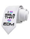 I Heart Girls That Heart EDM Printed White Necktie