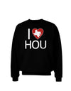 I Heart Houston Adult Dark Sweatshirt-Sweatshirts-TooLoud-Black-Small-Davson Sales