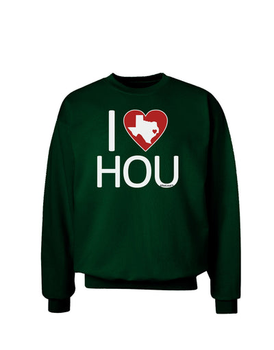 I Heart Houston Adult Dark Sweatshirt-Sweatshirts-TooLoud-Deep-Forest-Green-Small-Davson Sales