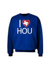 I Heart Houston Adult Dark Sweatshirt-Sweatshirts-TooLoud-Deep-Royal-Blue-Small-Davson Sales