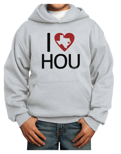 I Heart Houston Youth Hoodie Pullover Sweatshirt-Youth Hoodie-TooLoud-Ash-XS-Davson Sales