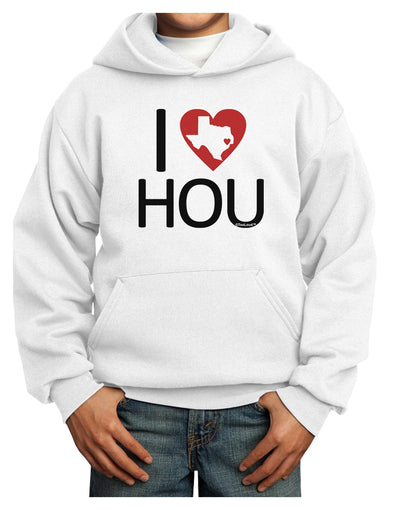 I Heart Houston Youth Hoodie Pullover Sweatshirt-Youth Hoodie-TooLoud-White-XS-Davson Sales