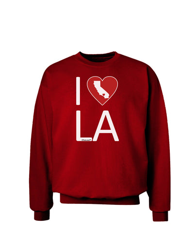 I Heart Los Angeles Adult Dark Sweatshirt-Sweatshirts-TooLoud-Deep-Red-Small-Davson Sales