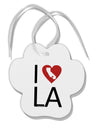 I Heart Los Angeles Paw Print Shaped Ornament-Ornament-TooLoud-White-Davson Sales