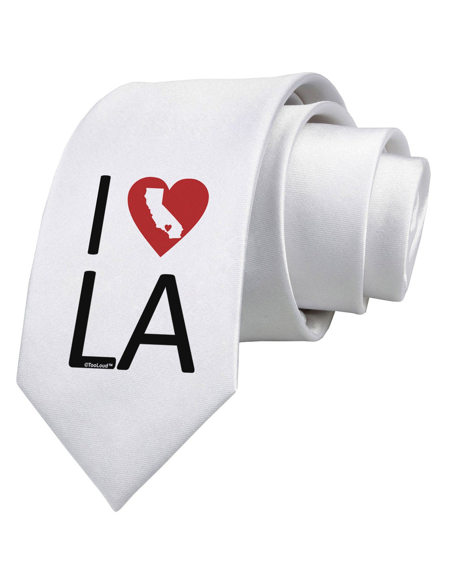 I Heart Los Angeles Printed White Necktie