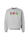 I Heart Marijuana Leaf Sweatshirt-Sweatshirts-TooLoud-AshGray-Small-Davson Sales