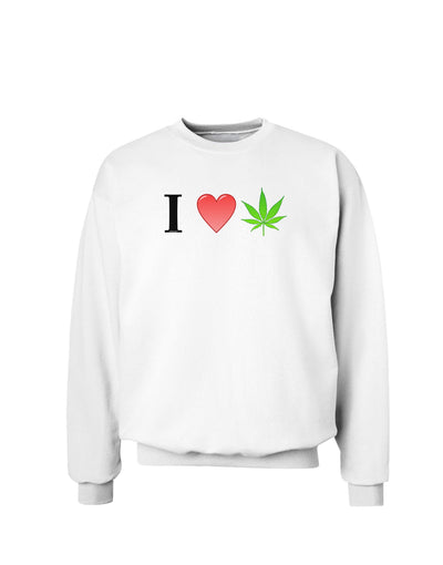 I Heart Marijuana Leaf Sweatshirt-Sweatshirts-TooLoud-White-Small-Davson Sales