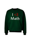 I Heart Math Adult Dark Sweatshirt by TooLoud-Wall Clock-TooLoud-Deep-Forest-Green-Small-Davson Sales