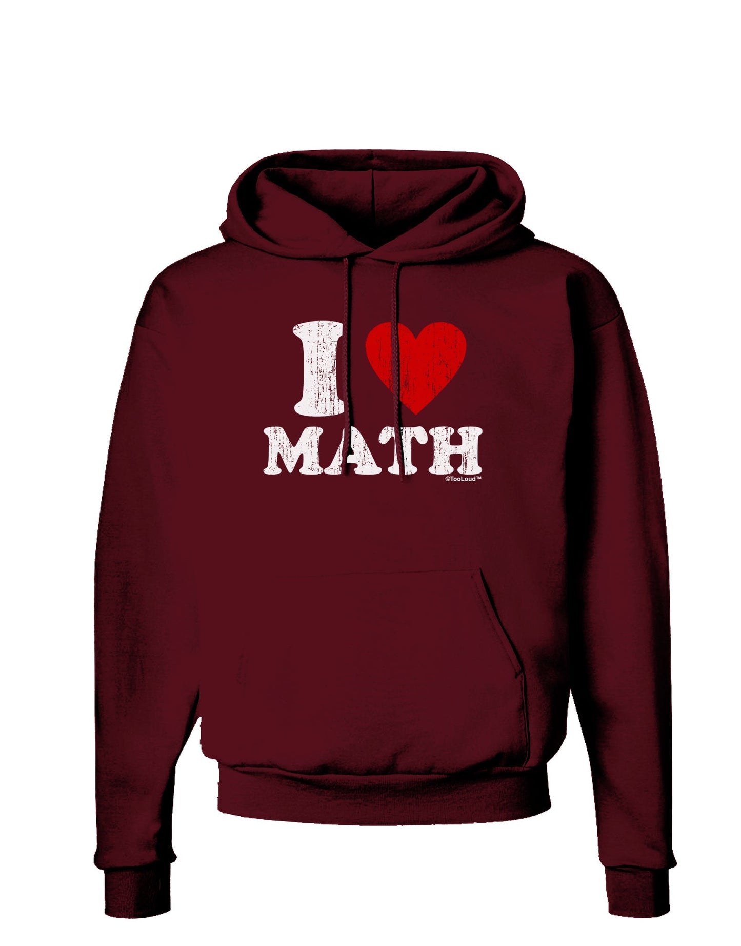 I Heart Math Distressed Dark Hoodie Sweatshirt by TooLoud-Wall Clock-TooLoud-Maroon-Small-Davson Sales