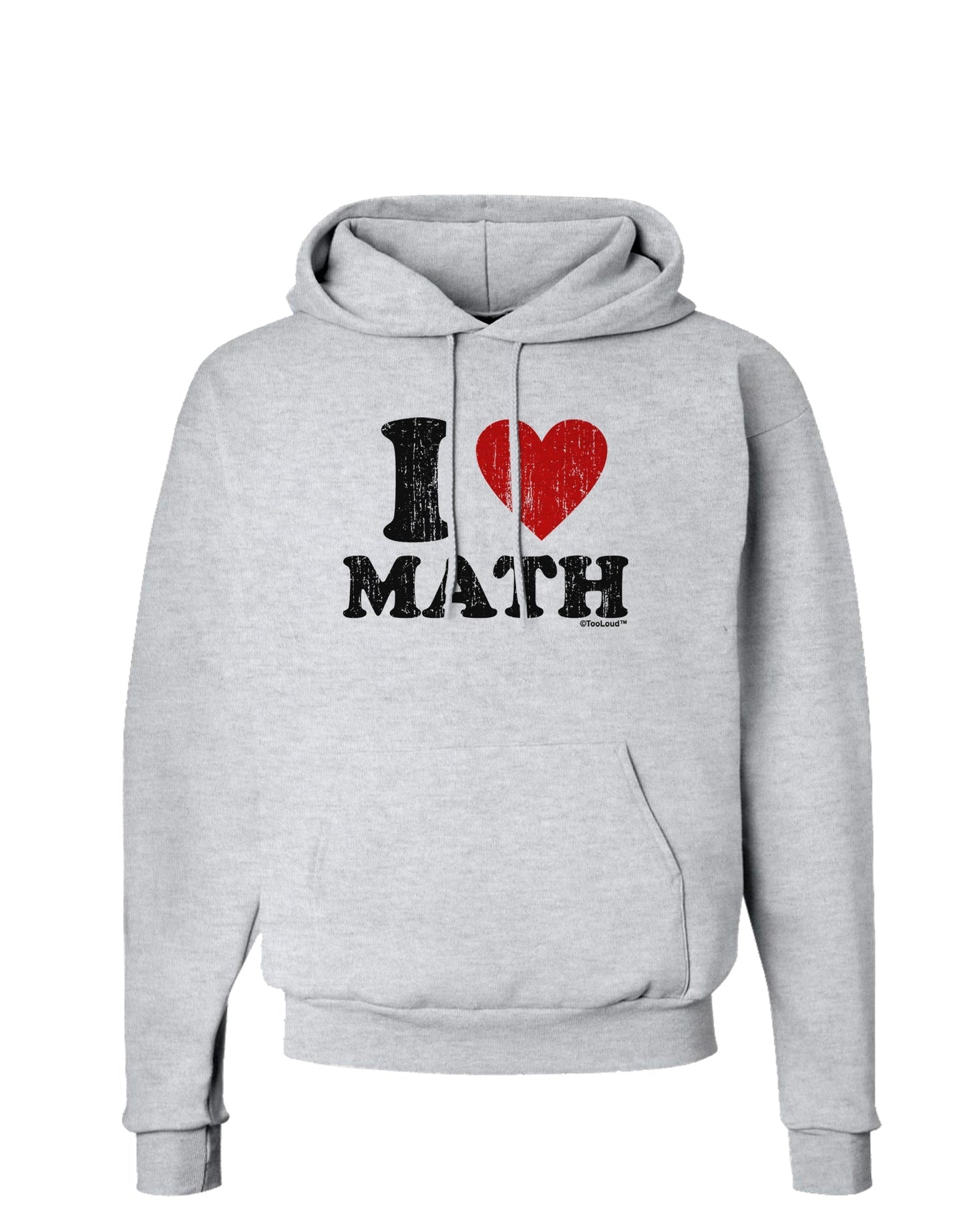 I Heart Math Distressed Hoodie Sweatshirt by TooLoud-Wall Clock-TooLoud-AshGray-Small-Davson Sales
