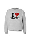 I Heart Math Distressed Sweatshirt by TooLoud-Wall Clock-TooLoud-AshGray-Small-Davson Sales