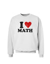 I Heart Math Distressed Sweatshirt by TooLoud-Wall Clock-TooLoud-White-Small-Davson Sales